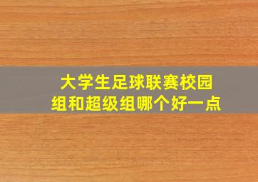 大学生足球联赛校园组和超级组哪个好一点