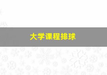 大学课程排球