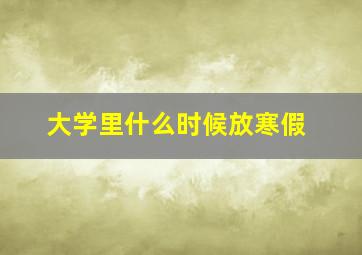 大学里什么时候放寒假