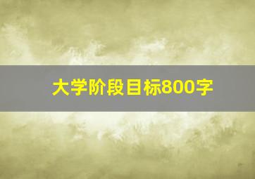 大学阶段目标800字