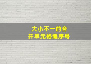 大小不一的合并单元格编序号