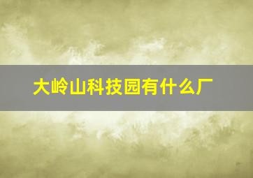 大岭山科技园有什么厂