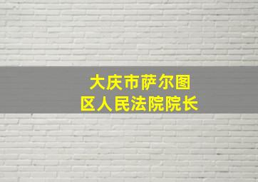 大庆市萨尔图区人民法院院长