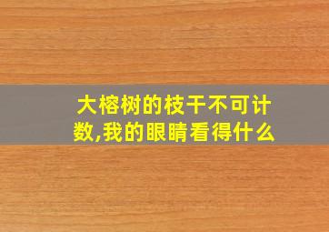 大榕树的枝干不可计数,我的眼睛看得什么