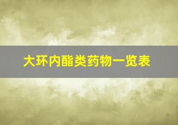 大环内酯类药物一览表