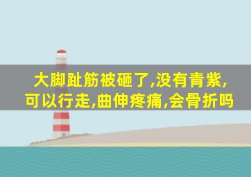 大脚趾筋被砸了,没有青紫,可以行走,曲伸疼痛,会骨折吗