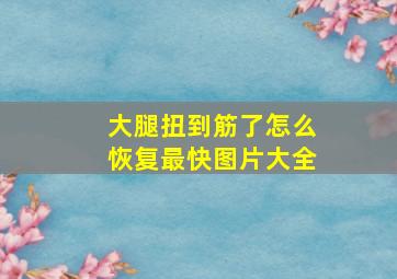 大腿扭到筋了怎么恢复最快图片大全