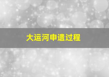 大运河申遗过程