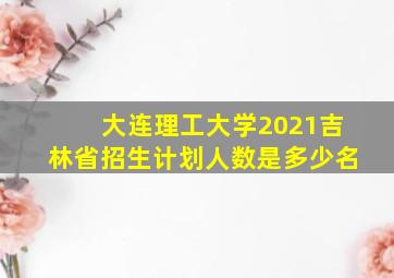 大连理工大学2021吉林省招生计划人数是多少名