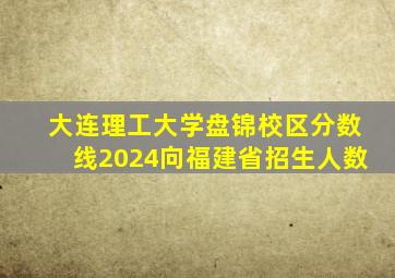 大连理工大学盘锦校区分数线2024向福建省招生人数