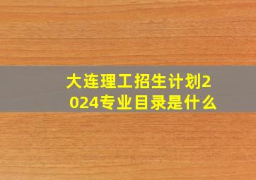 大连理工招生计划2024专业目录是什么