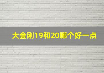 大金刚19和20哪个好一点