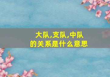 大队,支队,中队的关系是什么意思