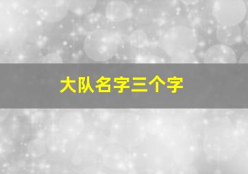 大队名字三个字