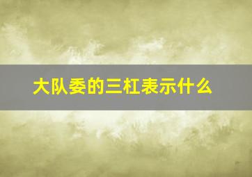 大队委的三杠表示什么