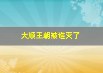 大顺王朝被谁灭了