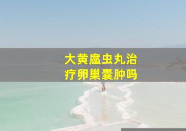 大黄䗪虫丸治疗卵巢囊肿吗