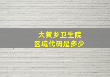 大黄乡卫生院区域代码是多少