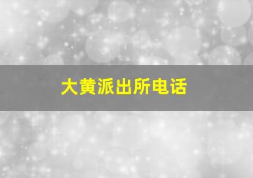 大黄派出所电话