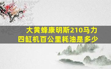 大黄蜂康明斯210马力四缸机百公里耗油是多少