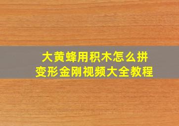 大黄蜂用积木怎么拼变形金刚视频大全教程