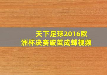 天下足球2016欧洲杯决赛破茧成蝶视频