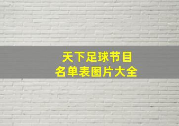 天下足球节目名单表图片大全