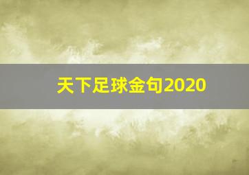 天下足球金句2020