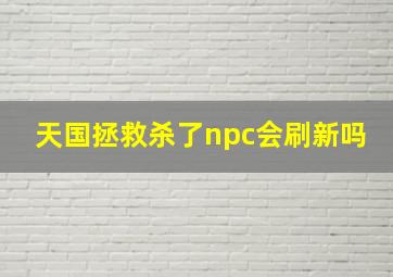 天国拯救杀了npc会刷新吗