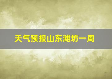 天气预报山东潍坊一周