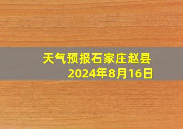 天气预报石家庄赵县2024年8月16日