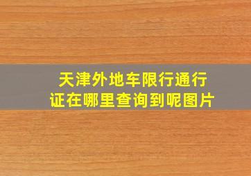 天津外地车限行通行证在哪里查询到呢图片