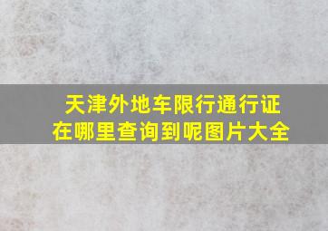 天津外地车限行通行证在哪里查询到呢图片大全