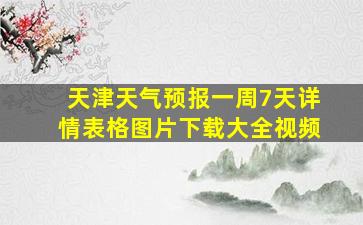 天津天气预报一周7天详情表格图片下载大全视频