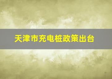 天津市充电桩政策出台