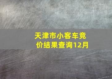 天津市小客车竞价结果查询12月