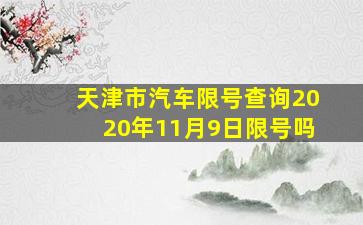 天津市汽车限号查询2020年11月9日限号吗