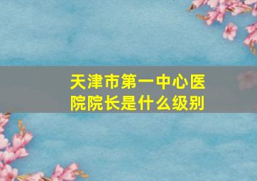 天津市第一中心医院院长是什么级别