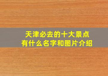 天津必去的十大景点有什么名字和图片介绍