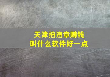 天津拍违章赚钱叫什么软件好一点