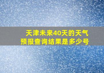 天津未来40天的天气预报查询结果是多少号