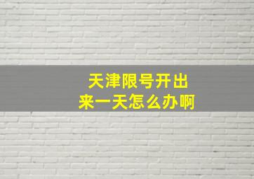 天津限号开出来一天怎么办啊