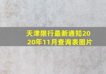 天津限行最新通知2020年11月查询表图片