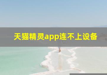 天猫精灵app连不上设备