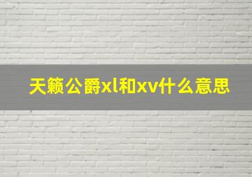 天籁公爵xl和xv什么意思