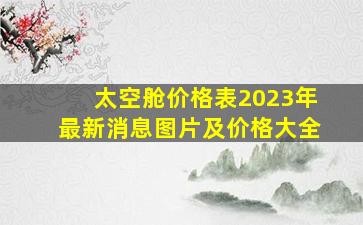 太空舱价格表2023年最新消息图片及价格大全