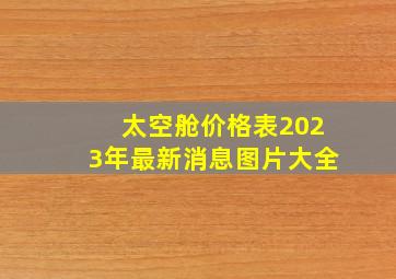 太空舱价格表2023年最新消息图片大全