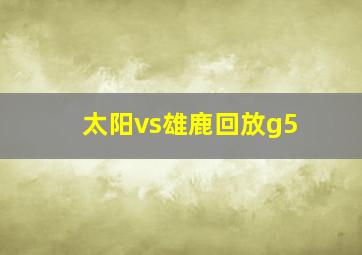 太阳vs雄鹿回放g5