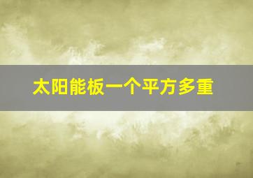 太阳能板一个平方多重