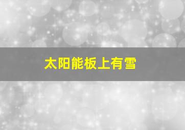 太阳能板上有雪